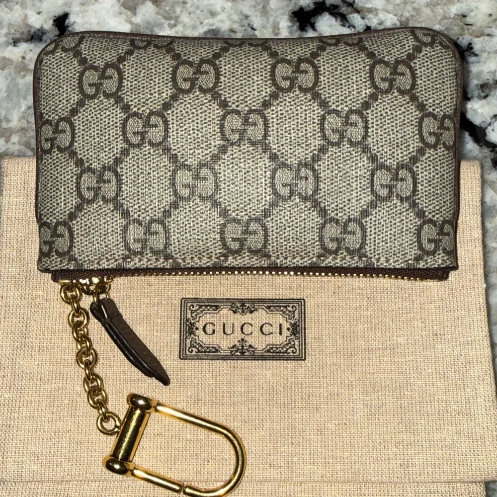 ✨100% AUTHENTIC GUCCI OPHIDIA BROWN KEY POUCH LIKE NEW/USED (DISCONTINUED)✨W/BOX - Picture 5 of 13
